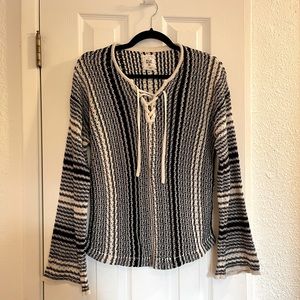 Billabong Women's Tidal Vibes Sweater | Black & White | Women’s Size M